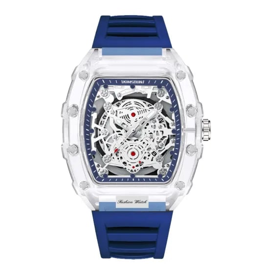 Fashionable transparent waterproof men's watch