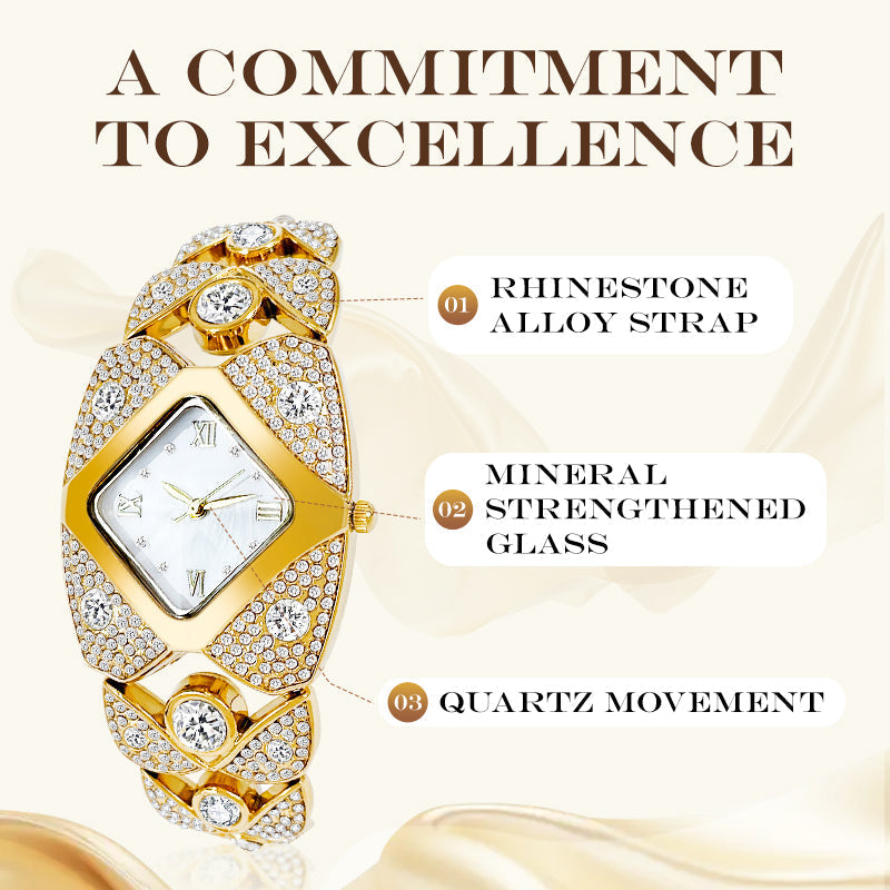 ✨🕰️Women's Retro Quartz Watch with Sparkling Rhinestones