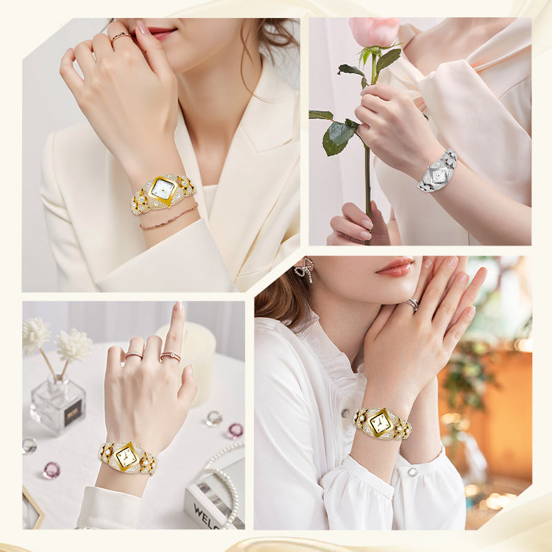 ✨🕰️Women's Retro Quartz Watch with Sparkling Rhinestones