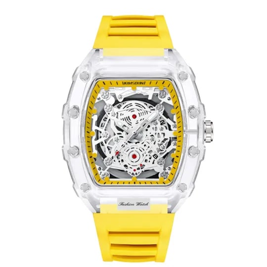 Fashionable transparent waterproof men's watch