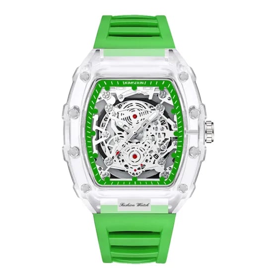 Fashionable transparent waterproof men's watch