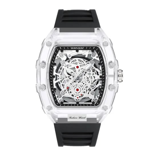 Fashionable transparent waterproof men's watch