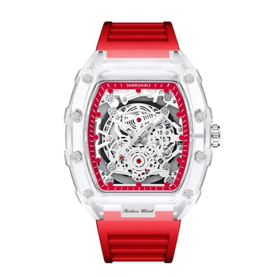 Fashionable transparent waterproof men's watch